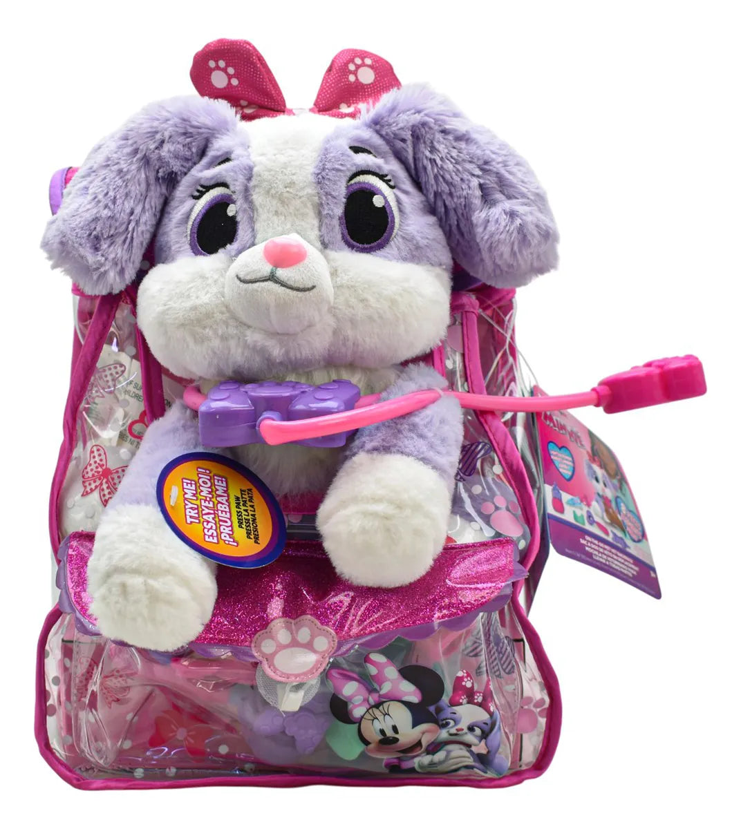 Disney Minnie Peluche Cream Puff Set Veterinario Just Play Lila