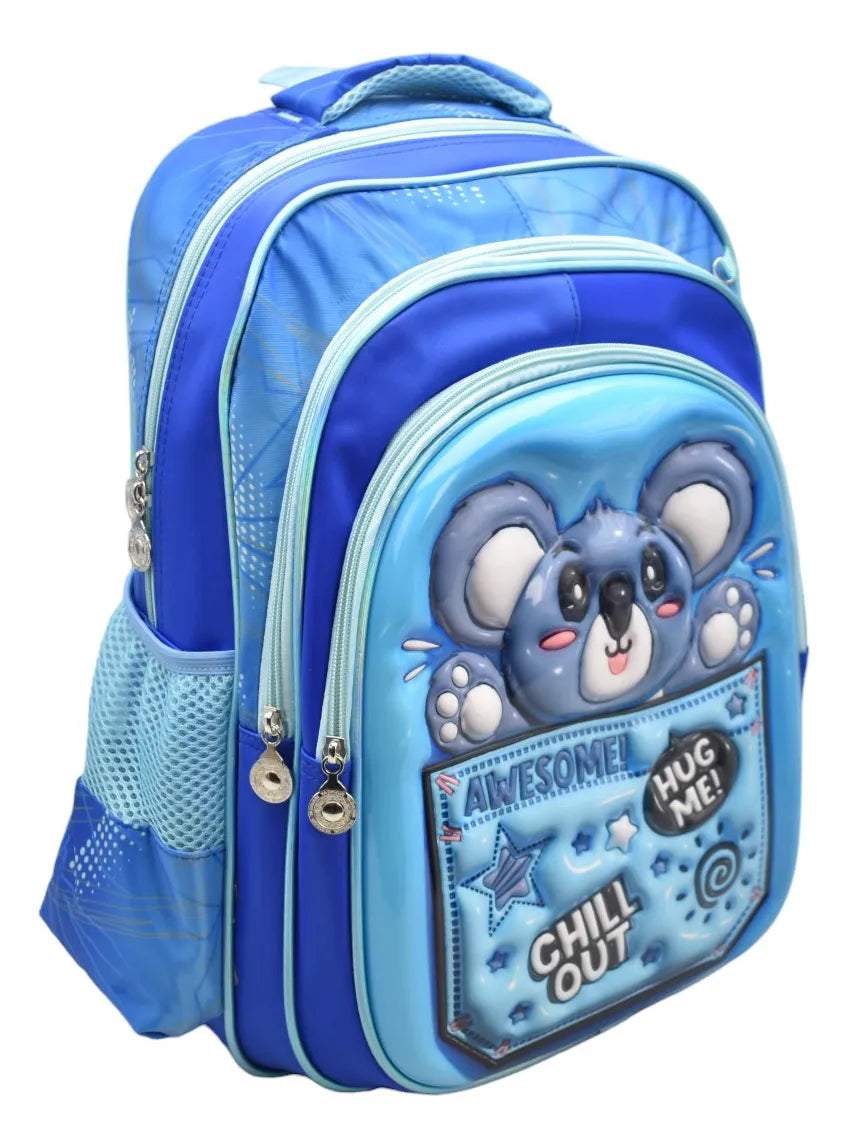 Mochila Koala Awesome Kit 3pz Primaria Ll24bpp531 Azul 3d