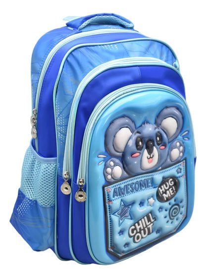 Mochila Koala Awesome Kit 3pz Primaria Ll24bpp531 Azul 3d