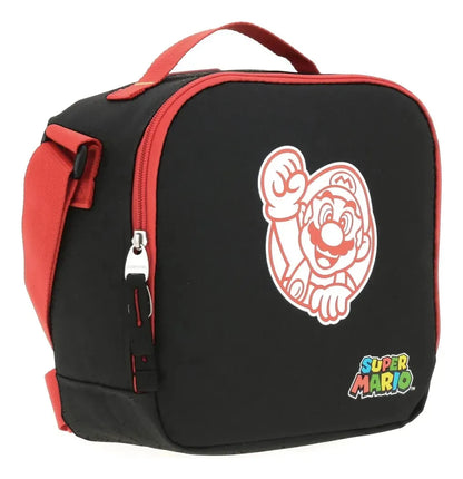 Mochila Lonchera Lapicera Super Mario Mb66505 Chenson Negro Estampado