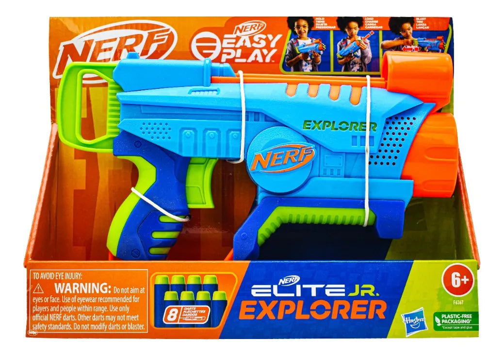 Nerf Easy Play Elite Jr Explorer 8 Dardos Pack 4 Pz Hasbro Azul/verde