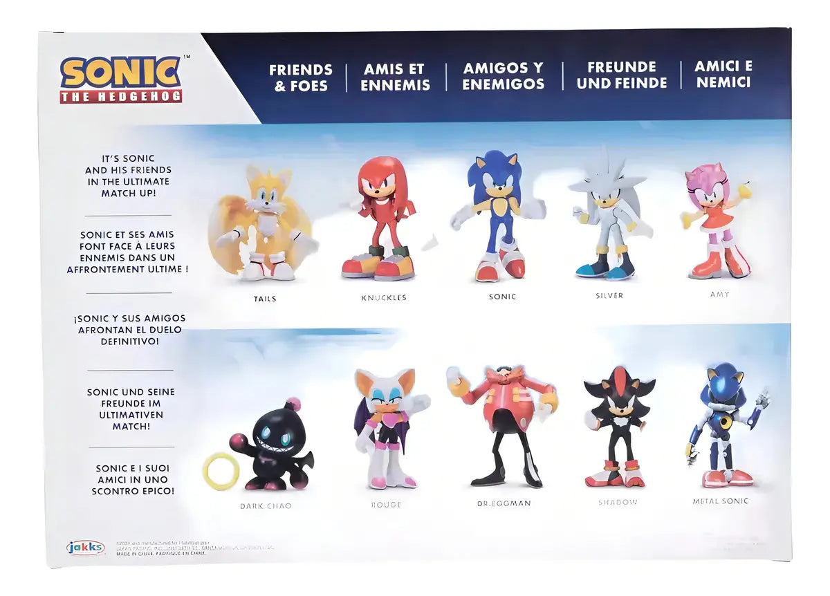 Sonic The Hedgehog Set 10 Figuras Amigos Y Rivales Jakks