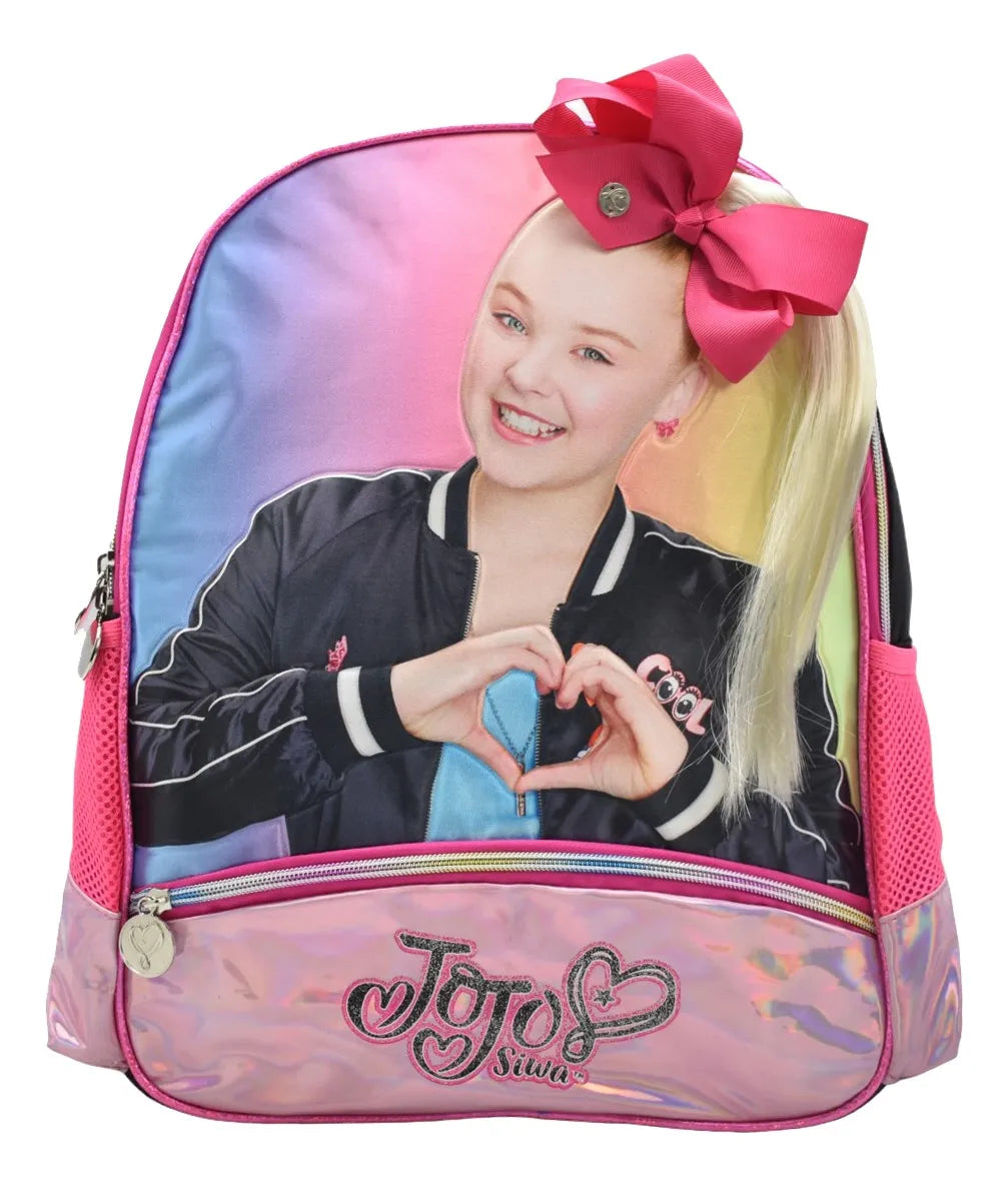 Mochila Y Lonchera Jojo Siwa Cabello Kit 2pz Primaria Atm Negro Rosa Estampado, Relieve