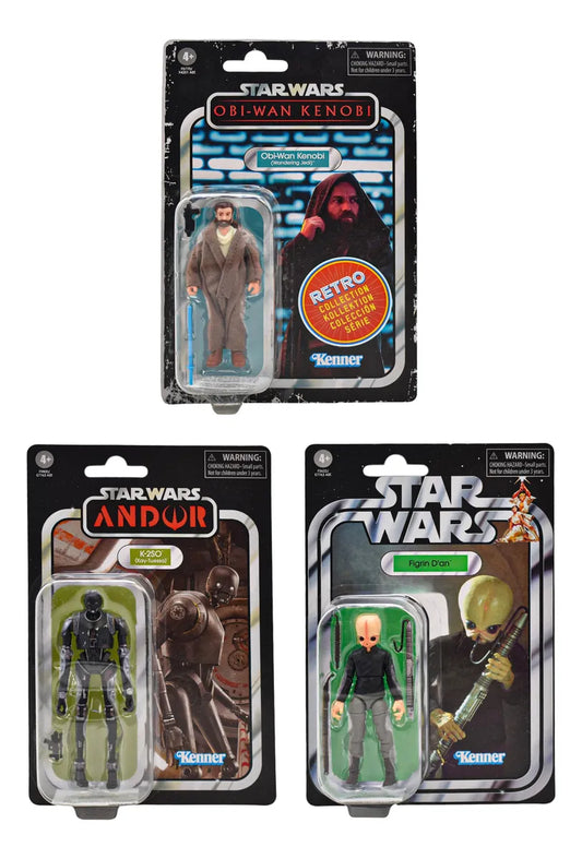 Star Wars Vintage Y Retro Collection Pack 3 Figuras Hasbro
