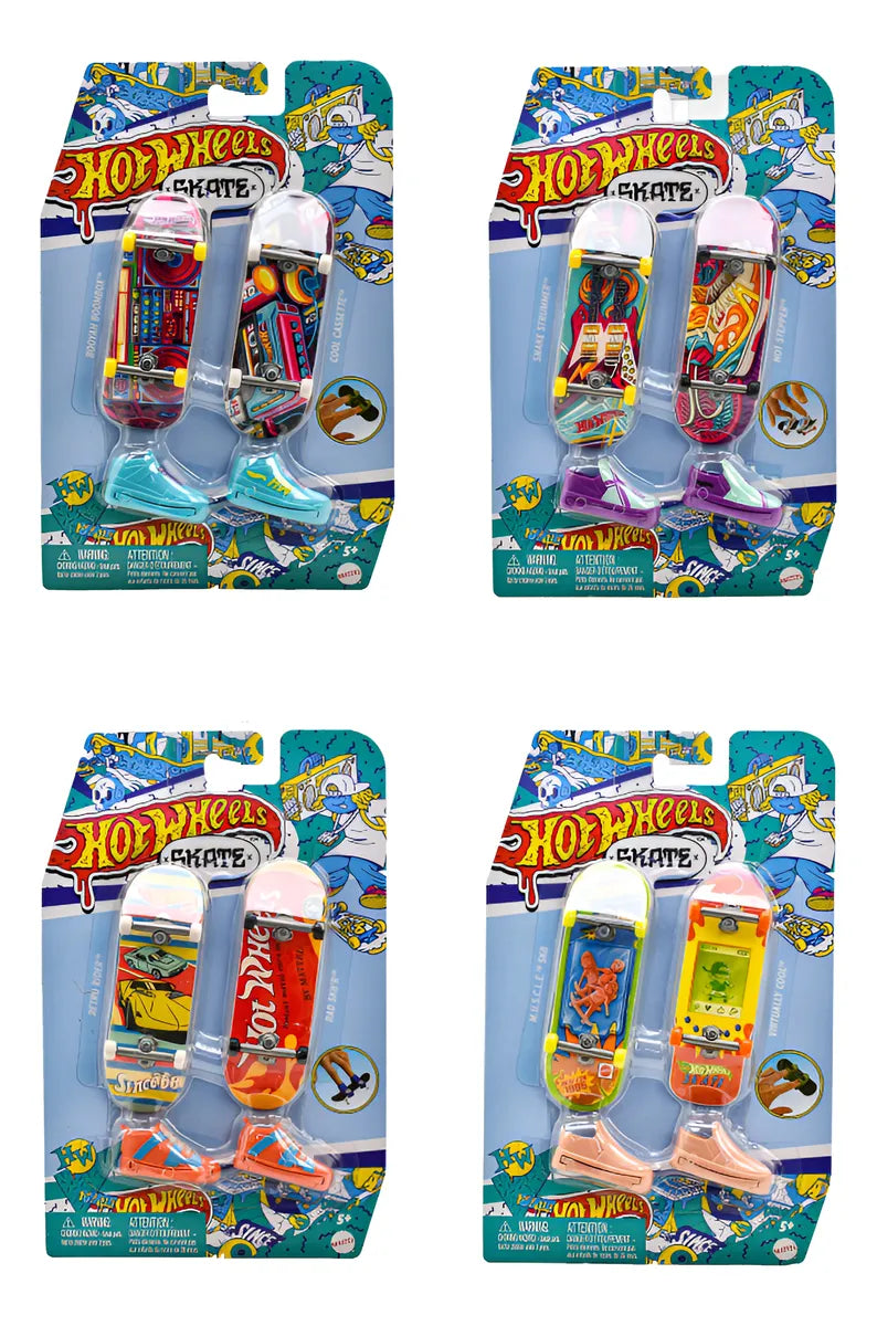 Hotwheels Skate Patineta Para Dedos Pack 4 Pares Mattel Multicolor