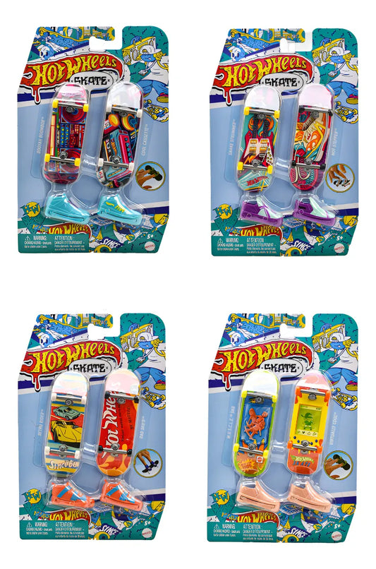 Hotwheels Skate Patineta Para Dedos Pack 4 Pares Mattel Multicolor