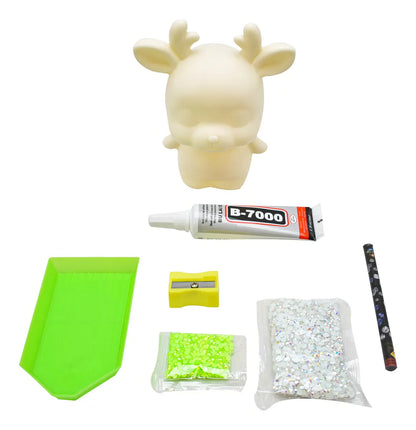 Diy Diamond Cute Doll Reno Plateado Verde Dd120 14cm Yaali