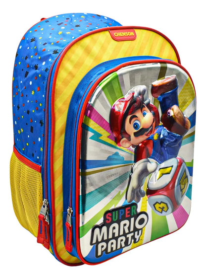 Chenson Mario Party Primary Backpack and Pencil Case with 3D Blue Detail