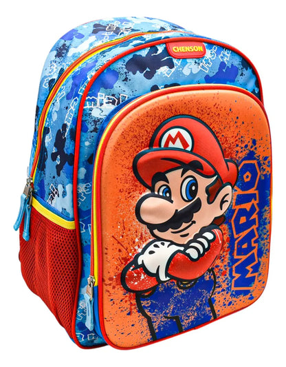 Mochila Super Mario Estampado 3d Mb64600 Primaria Chenson Con Detalle Multicolor 3d