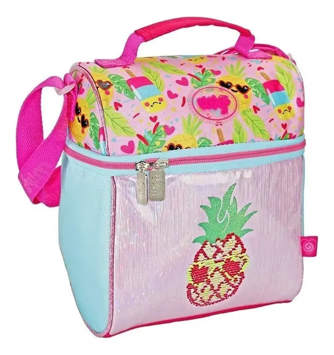 Mochila Lonchera Lapicera Flamenco Y Piña Primaria Wilys