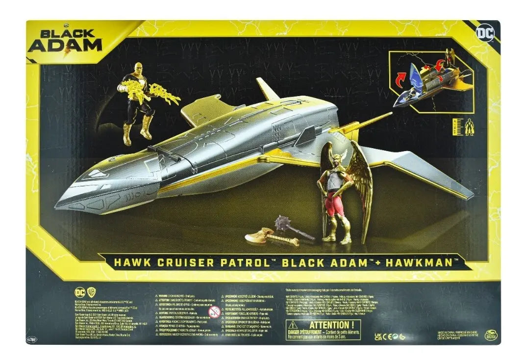 Dc Black Adam Pack 3 Piezas Capa Nave Funko Spin Master