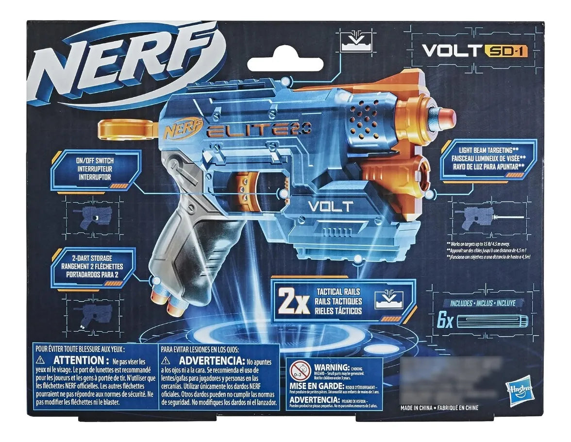 Nerf Elite 2.0 Volt Sd-1 6 Dardos Pack 4 Piezas Hasbro Azul