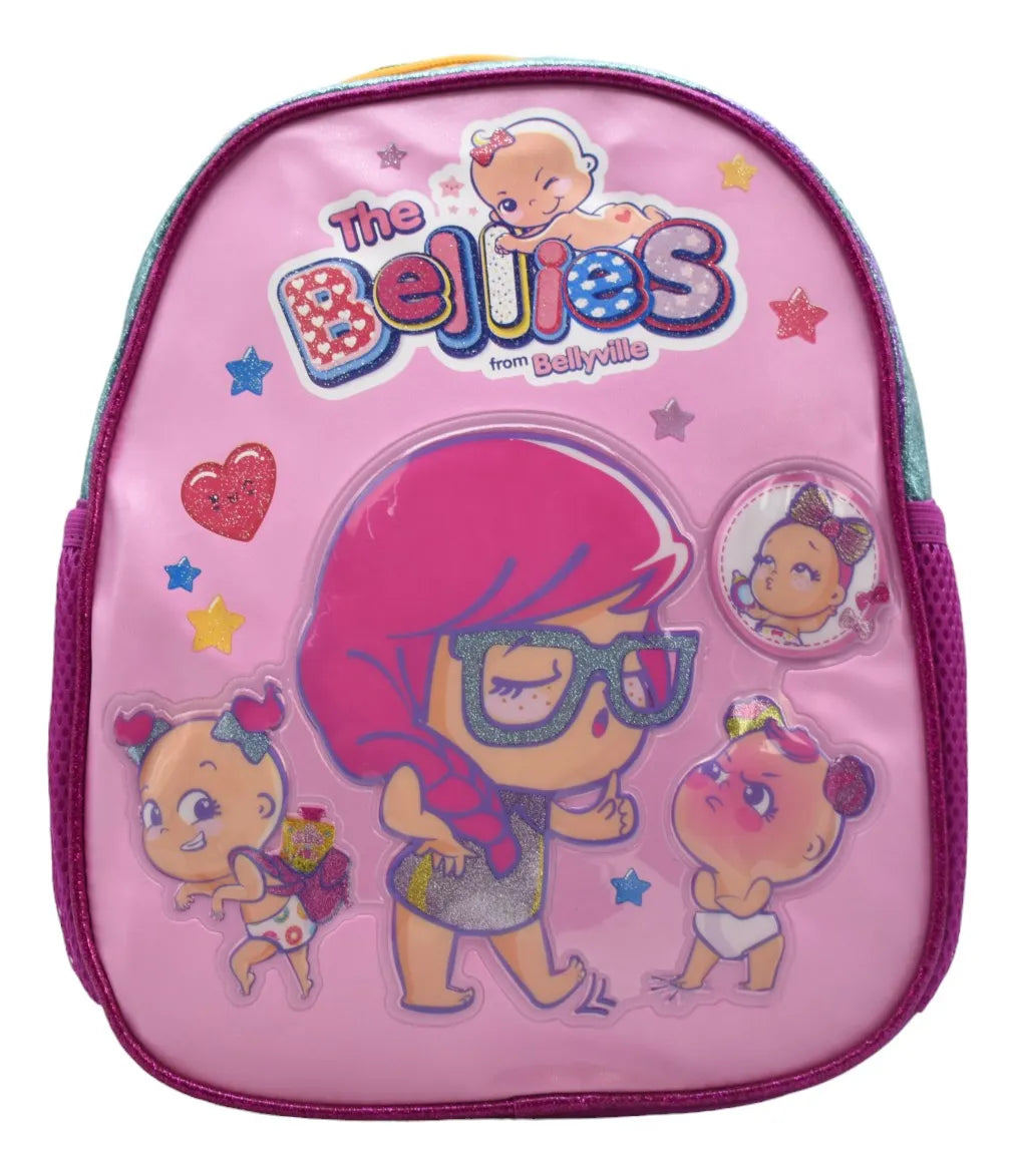 Mini Mochila Ruedas Bellies Bellie Beth Kit 3pz #2 Famosa Rosa Impresion 3d