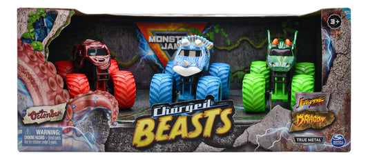 Monster Jam Set Charged Beast 1:64 Spin Master Rojo/azul/verde