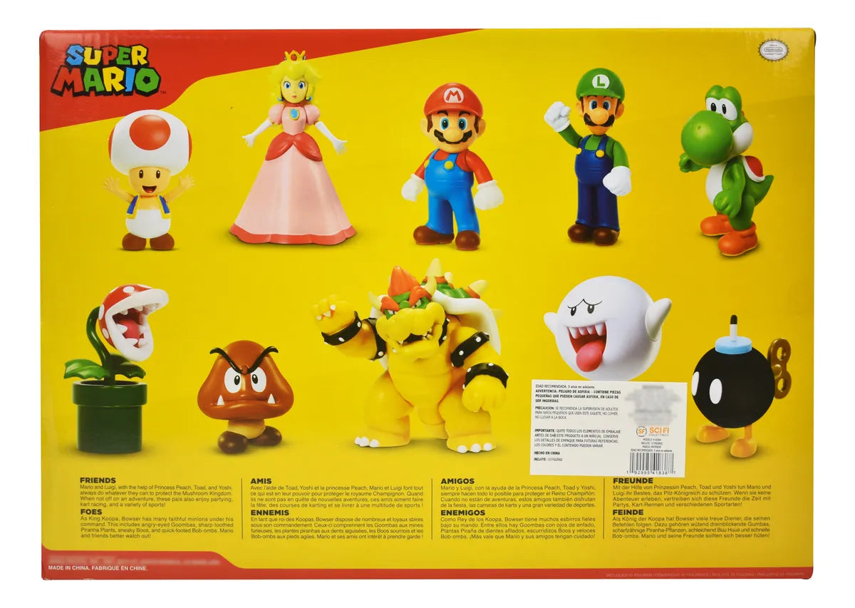 Super Mario Amigos Y Enemigos Set 10 Figuras Jakks Cd