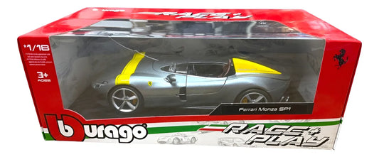 Ferrari Monza Sp1 Plateado Escala 1:18 Race Play Bburago Cf Plateado