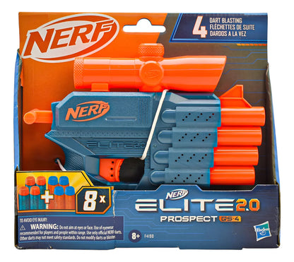 Nerf Elite 2.0 Prospect Qs-4 8 Dardos Hasbro Cf Azul