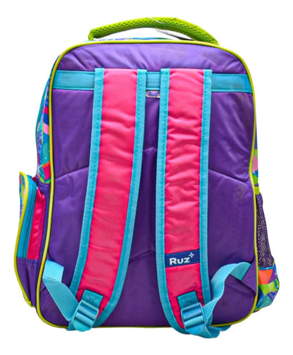 Mochila Frozen Disney Magic 3d Tornasol Original Primaria Ruz Con Detalle Violeta 3d