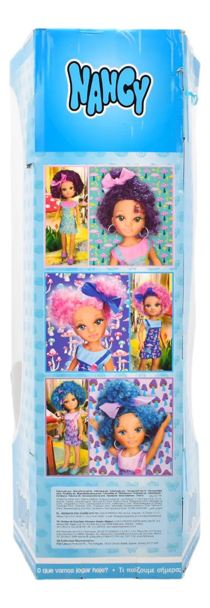 Nancy Curly Power Cabello Azul 43cm Famosa Da