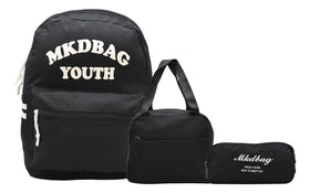 Mochila Mkdbag Youth Kit 3pz Negra Ll23bjm065 Negro Estampado