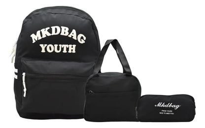 Mochila Mkdbag Youth Kit 3pz Negra Ll23bjm065 Negro Estampado