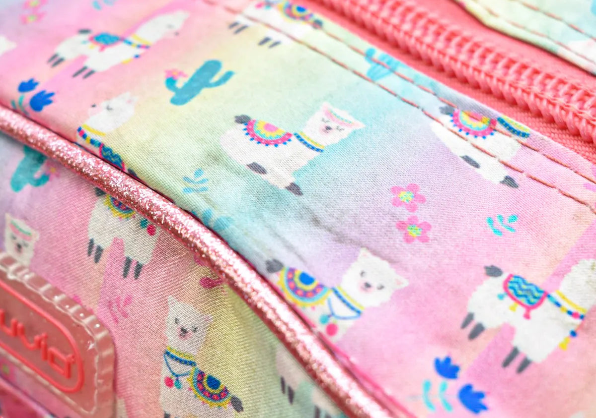 Mochila Kit 3 Pz Llama Smile Primaria Ll20bpi06 Detalle Rosa 3d