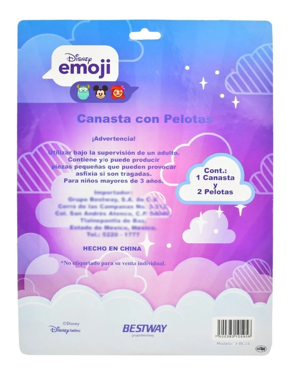 Canasta Con Pelotas Disney Princesas Emoji Pack 8pz Bestway