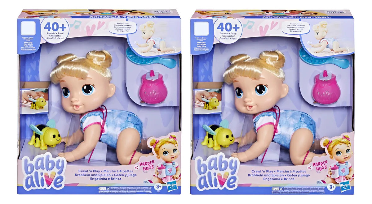 Baby Alive Pack 2 Gatea Y Juega 40 Sonidos Muñecas Hasbro