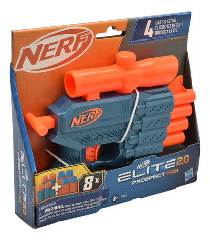 Nerf Elite 2.0 Prospect Qs-4 8 Dardos Hasbro Cf Azul