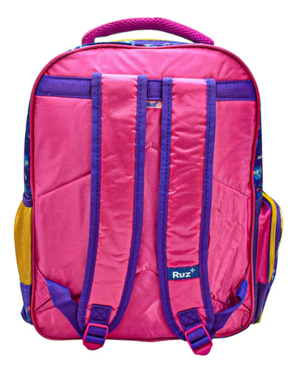 Mochila Frozen 2 Elsa Anna Magia 3d Primaria Original Ruz Con Detalle Violeta/rosa 3d