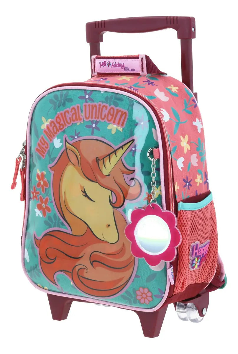 Mochila Con Ruedas Happy Girl Unicornio Kinder Chenson