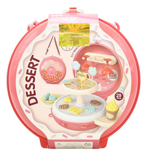 Juego De Postres Con Estuche De Dona 2 En 1 Dessert 8152 Rosa Chicle