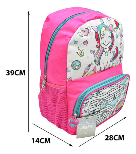 Mochila Unicornio Malteada Helado Sandia Rosa Primaria Miko Club Rosa Estampado
