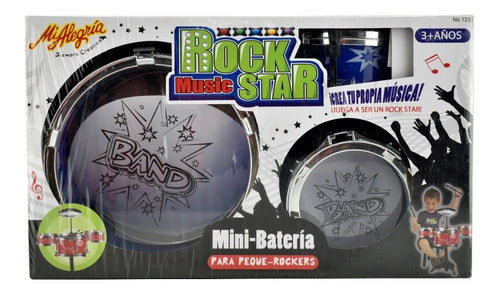 Bateria Rock Music Star Juguete Mi Alegria Color Azul