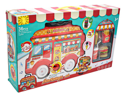 Maletin De Comida Rapida Hamburger Set 2 En 1 Rojo 689-26