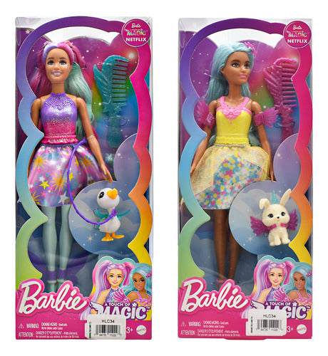 Barbie A Touch Of Magic Pack 2 Muñecas Con Mascota Mattel