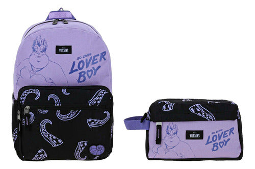 Mochila Y Lapicera Disney Villains Ursula Primaria Chenson Negro/lila Ursula