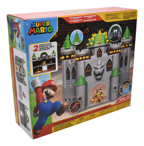 Super Mario Castillo Deluxe De Bowser Jakks Pacific Cf Gris