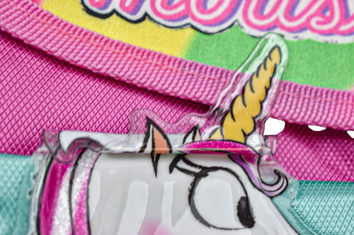 Mochila Minnie Mouse Unicornio Dreams Primaria Original Ruz Con Detalle Rosa/Celeste Relieve