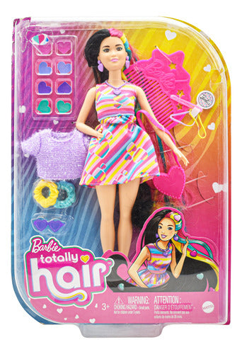 Barbie Totally Hair Vestido De Corazones Muñeca Mattel Cd