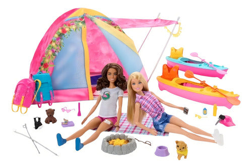 Barbie Dia De Campamento 2 Muñecas Y Accesorios (hrg77)
