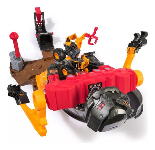 Monster Jam Smash & Bash SmashBot, set de juego con lanzador, camión monstruo a escala 1:64, robot reparable de 38,1 cm, juguetes para niños y niñas a partir de 3 años