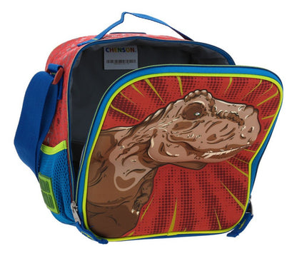 Mochila Lonchera Y Lapicera Dino Land T Rex Kinder Chenson Rojo Impresion 3d