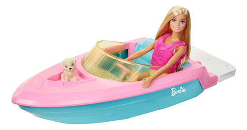 Barbie Lancha con Muñeca 21.6 cm y Accesorios - Mattel 2023