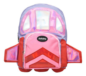 Mochila Maternal Lluvia Cohete Espacial 3D Lila Rosa 5L Bebés