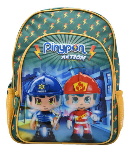 Mochila Pinypon Action Kit 3pz #2 Primaria 15988 Famosa Verde Etampado
