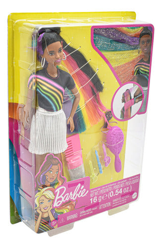 Barbie Morena Peinados Brillantes Multicolor 30cm Mattel Cd