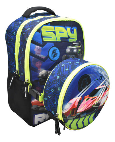 Mochila Con Lonchera Fast And Furious Spy Racers Relieve 3d Primaria Fotorama Color Negro