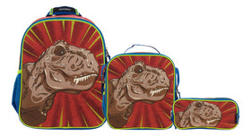 Mochila Lonchera Y Lapicera Dino Land T Rex Kinder Chenson Rojo Impresion 3d