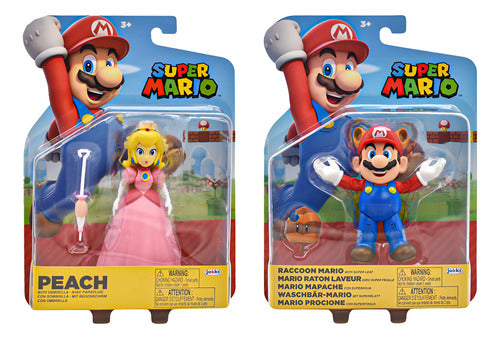 Super Mario Pack Peach Y Mario Mapache Jakks Pacific